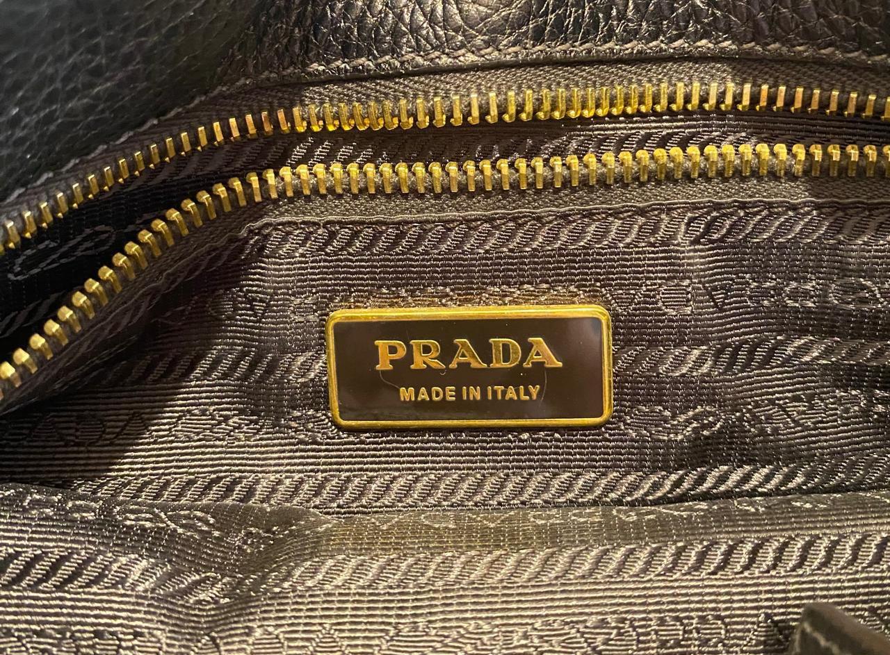 Prada brown leather tote bag thumbnail 3