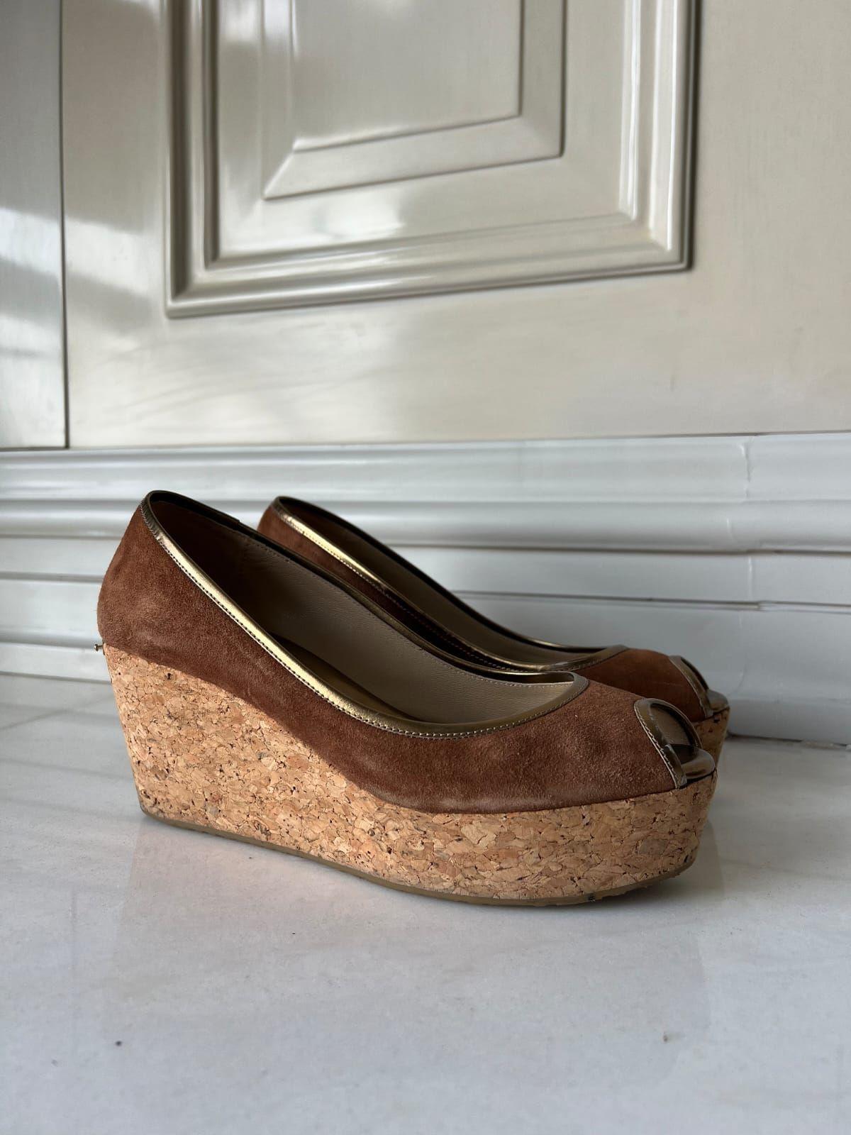 Jimmy Choo nude suede heels thumbnail 3