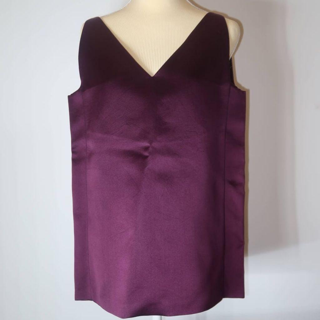 Lanvin purple V-neck sleeveless top