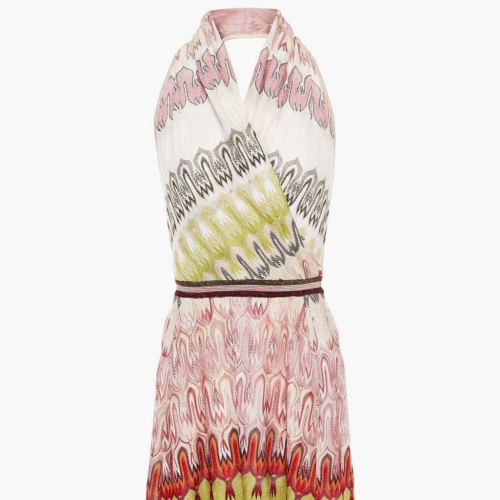 Missoni Wrap-effect Metallic Dress In Ivory