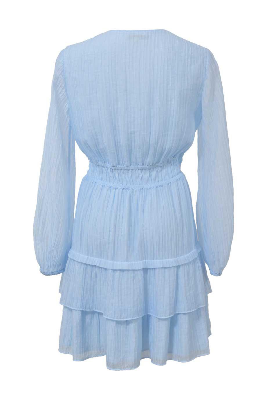 MAJE light blue pleated long sleeve dress thumbnail 4