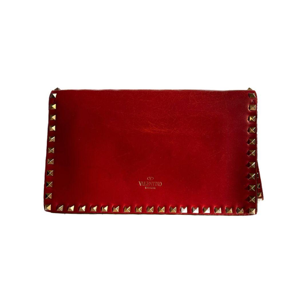 Valentino Red Leather Clutch thumbnail 1