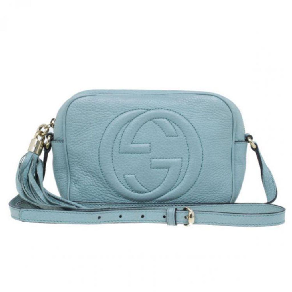 Gucci aqua leather shoulder bag thumbnail 1