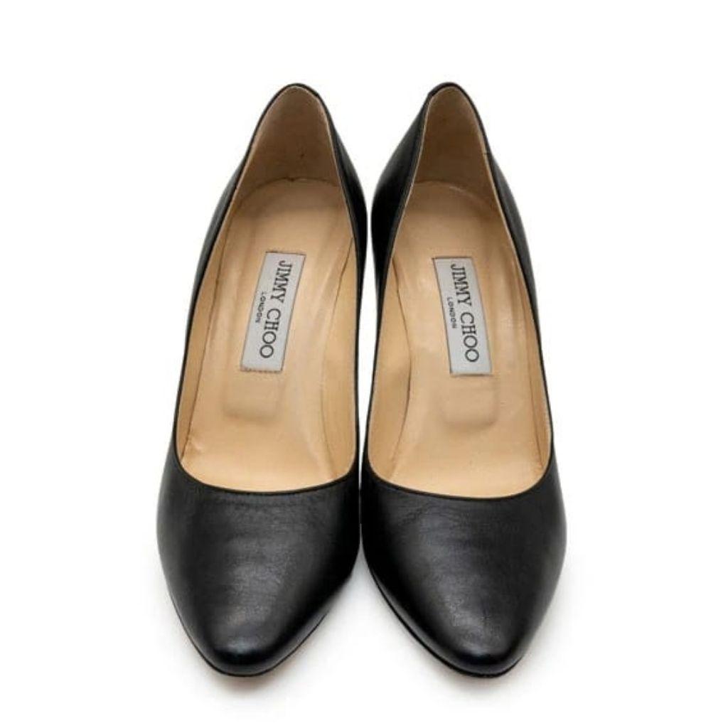 Jimmy Choo black leather pumps