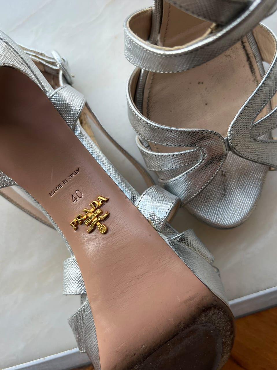 Prada silver sandals thumbnail 2