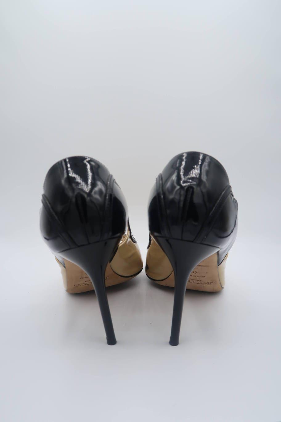 Jimmy Choo nude black two tone patent leather heels thumbnail 3