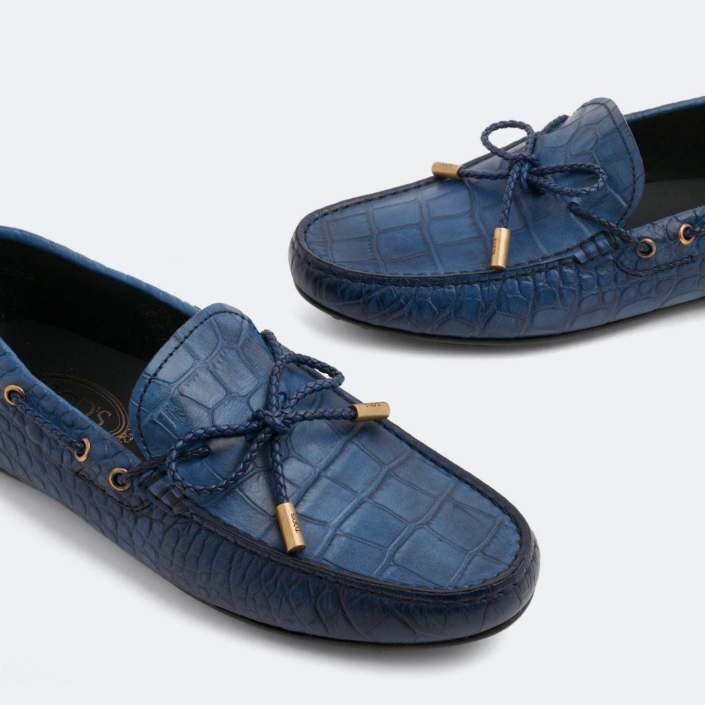 Tods blue leather loafers thumbnail 1