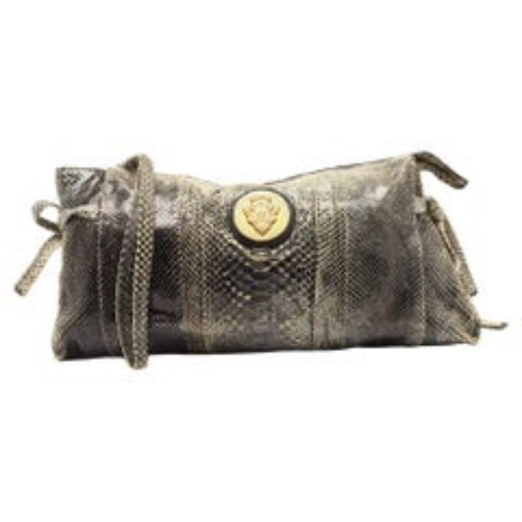 Gucci Silver/Black Python Large clutch bag