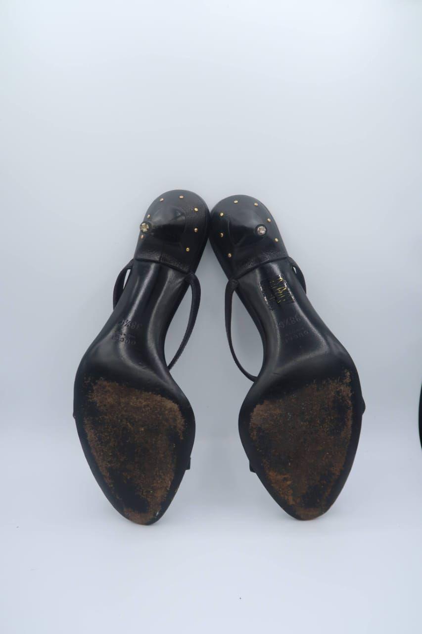 Gucci Black Leather Sandals thumbnail 3