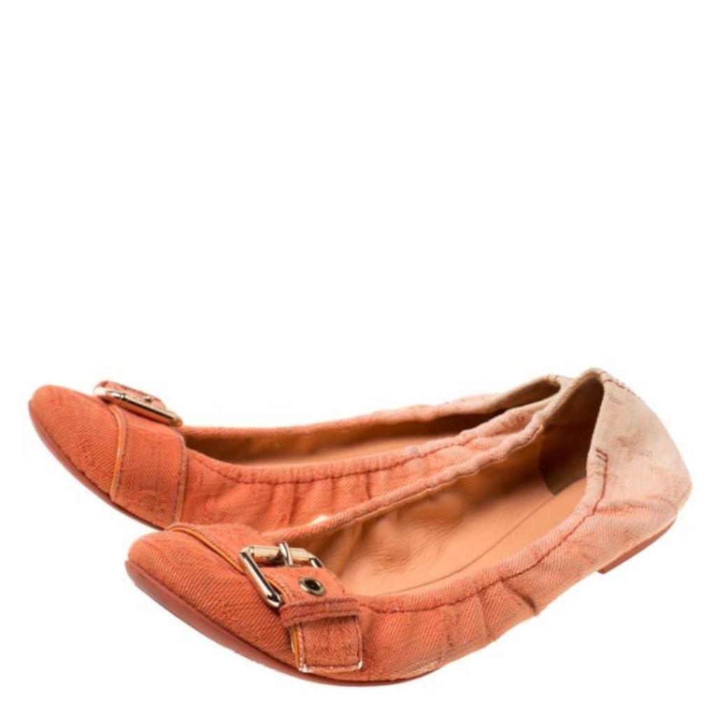 Louis Vuitton Two Tone Denim Buckle Scrunch Ballet Flats thumbnail 1