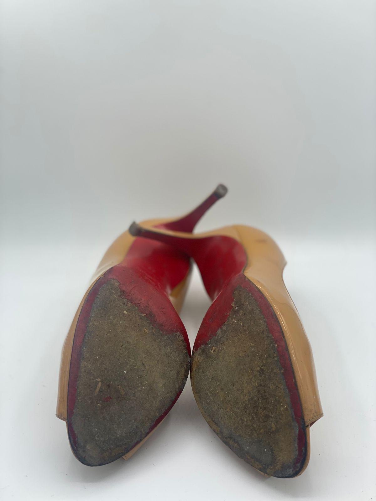Christian Louboutin Beige Patent Leather Very Prive Pumps thumbnail 3