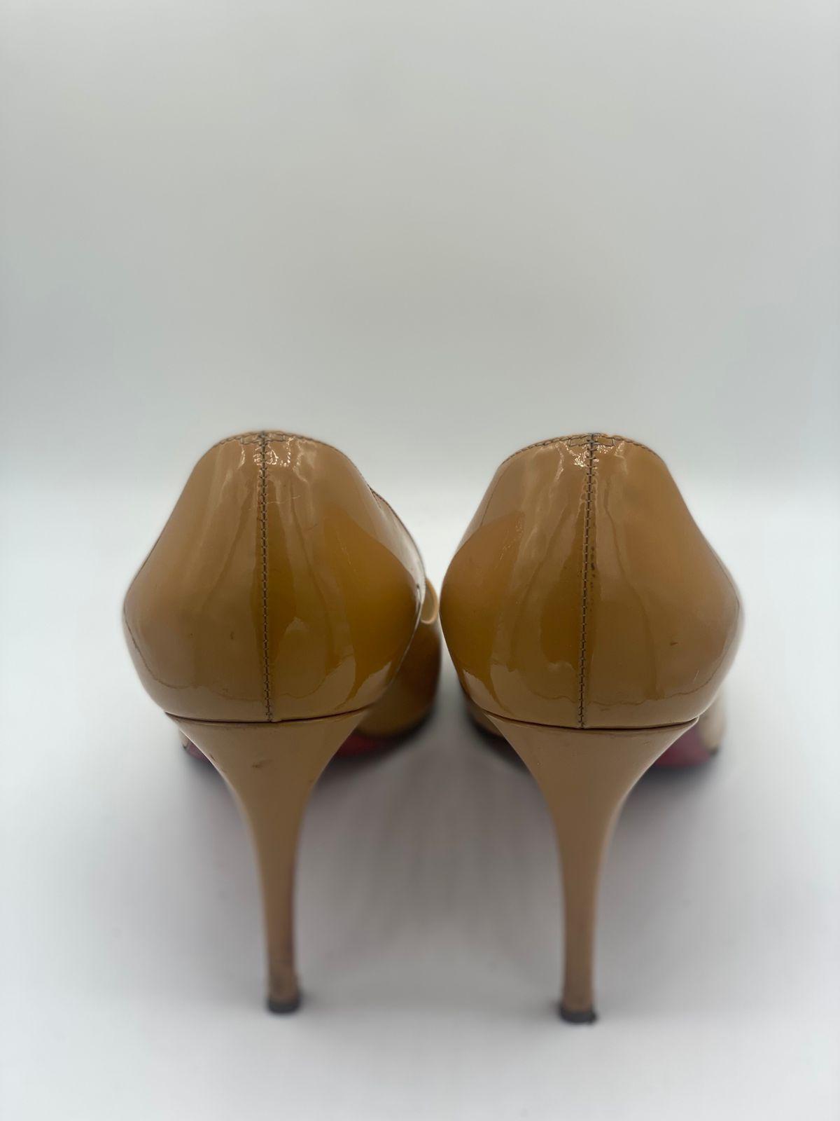 Christian Louboutin Beige Patent Leather You You Peep Toe Pumps thumbnail 3