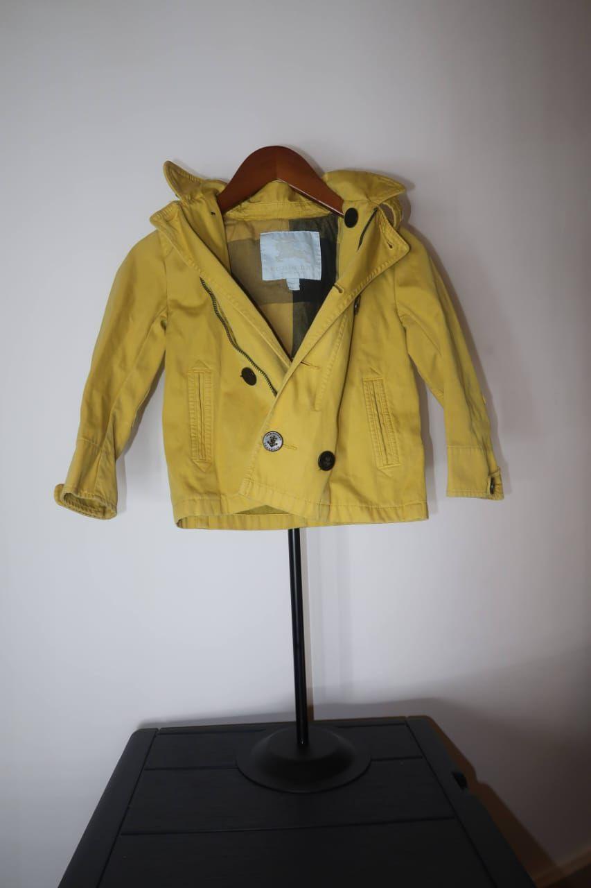 Burberry Children Yellow Cotton Button-Up Jacket thumbnail 3