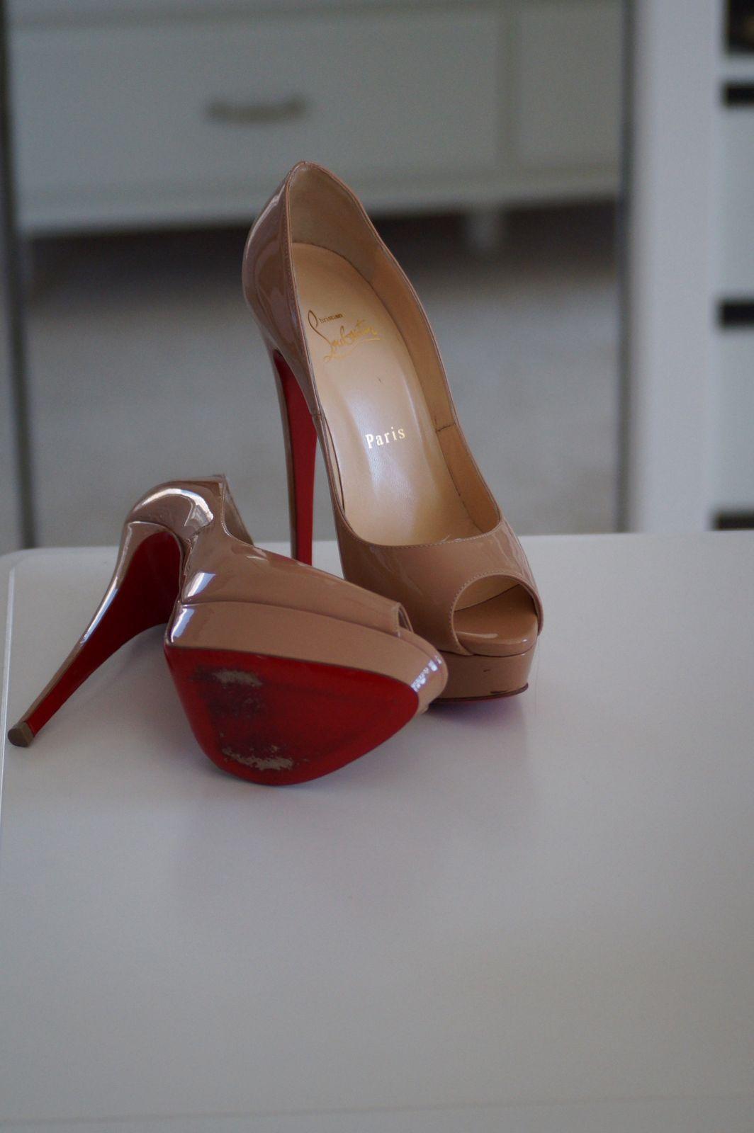 Christian Louboutin Patent Leather Peep Toe Pumps thumbnail 3