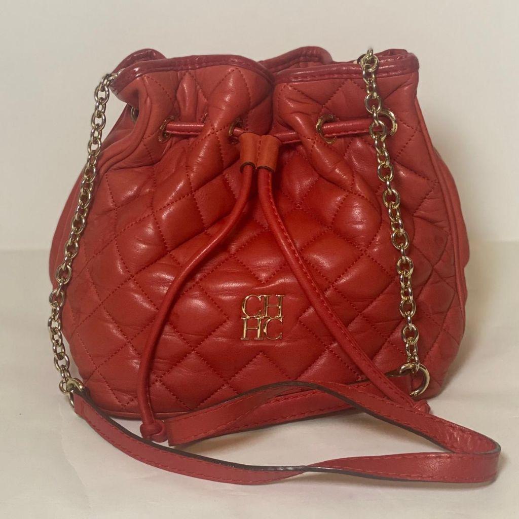 Carolina Herrera Leather Bucket Bag