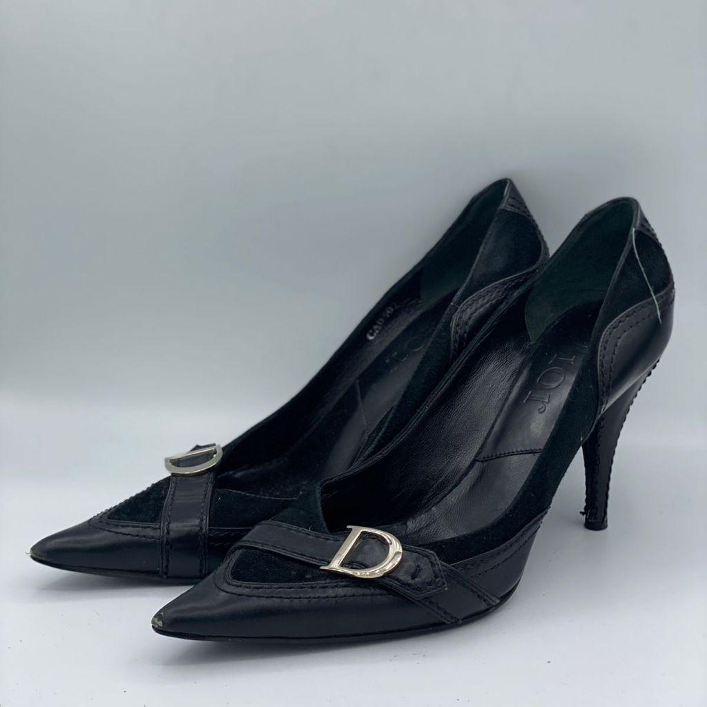 Dior Black Gaucho Buckle Pumps thumbnail 1
