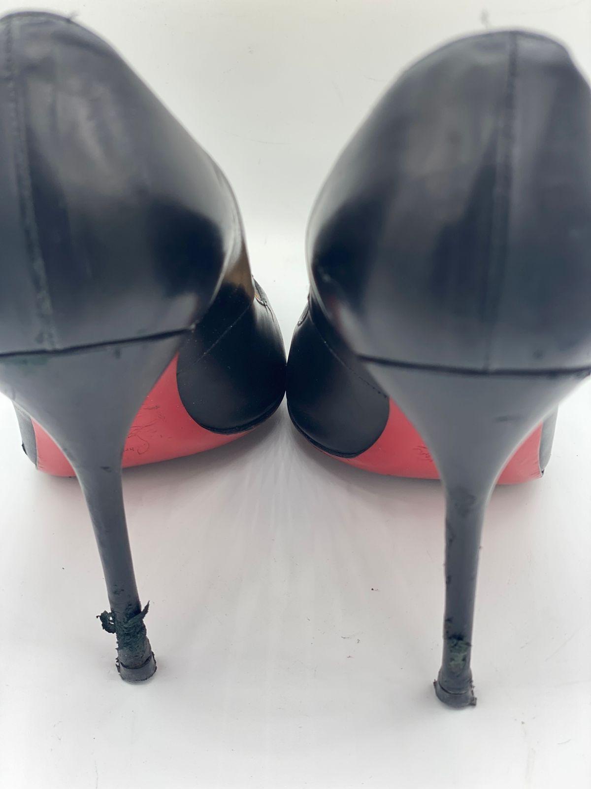 Christian Louboutin Black Leather Pointed Toe Pumps thumbnail 2