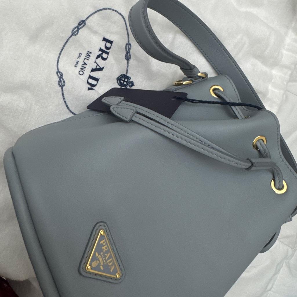 Prada Calfskin Mini Bucket Bag Opaline