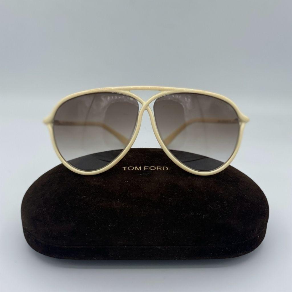 Tom Ford 206 Maximillion Ivory Aviator Sunglasses with Case thumbnail 1