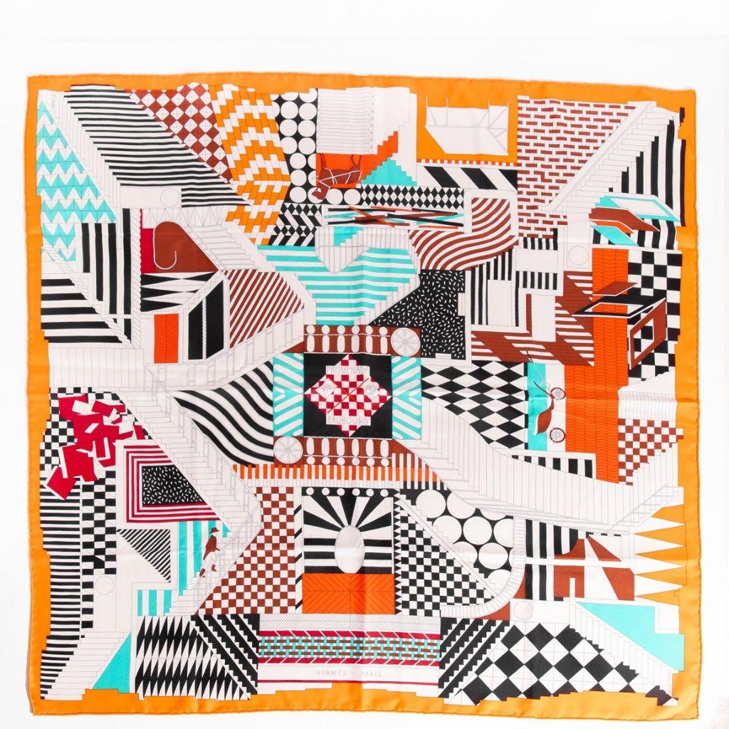 HERMES Promenade Dans Le Faubourg Silk Scarf